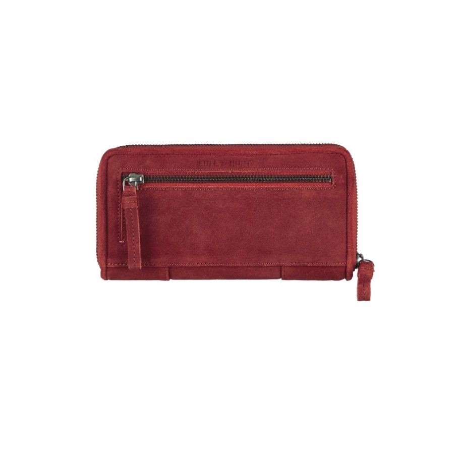 ZIP WALLET SUEDE CHILI RED